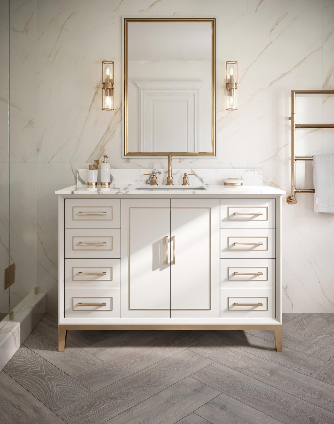 carrara marble vanity