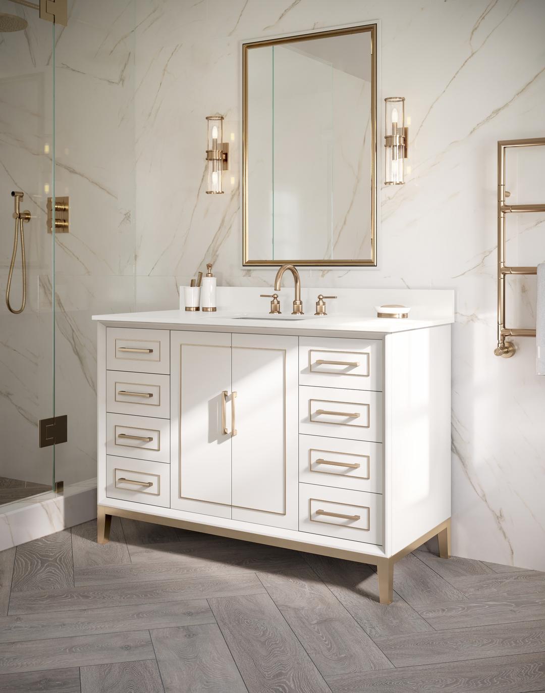 white quartz vanity