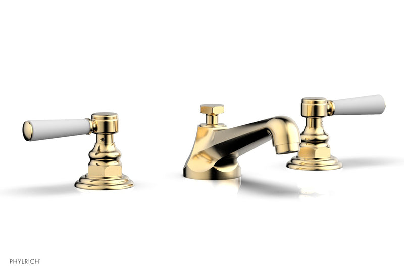 Phylrich HEX TRADITIONAL Widespread Faucet - Satin White Lever Handles