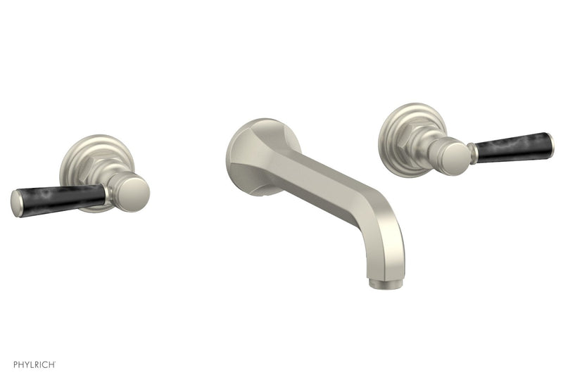 Phylrich HEX TRADITIONAL Wall Tub Set - Black Marble Lever Handles