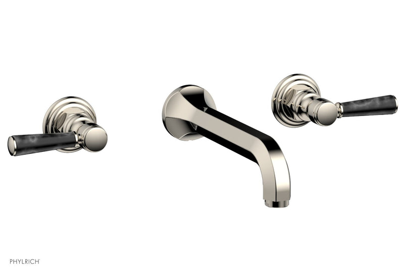 Phylrich HEX TRADITIONAL Wall Tub Set - Black Marble Lever Handles
