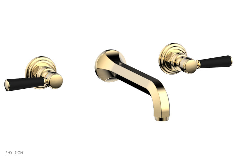 Phylrich HEX TRADITIONAL Wall Tub Set - Satin Black Lever Handles