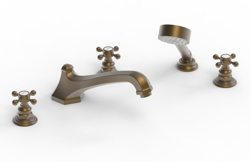 Phylrich HEX TRADITIONAL Deck Tub Set with Hand Shower