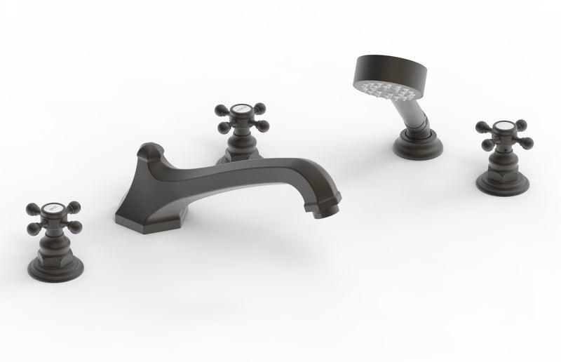 Phylrich HEX TRADITIONAL Deck Tub Set with Hand Shower