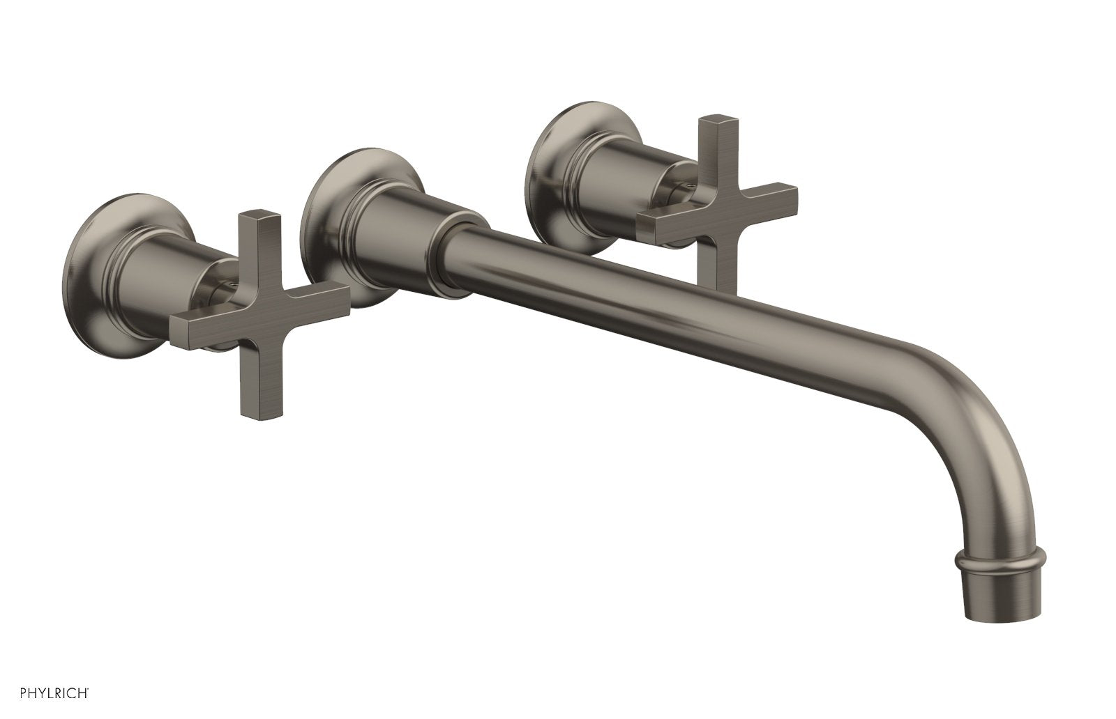 Phylrich HEX MODERN Wall Lavatory Set 12" Spout - Cross Handles