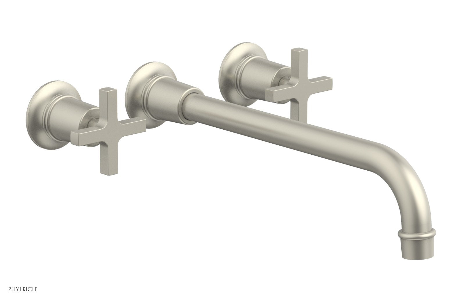 Phylrich HEX MODERN Wall Lavatory Set 12" Spout - Cross Handles
