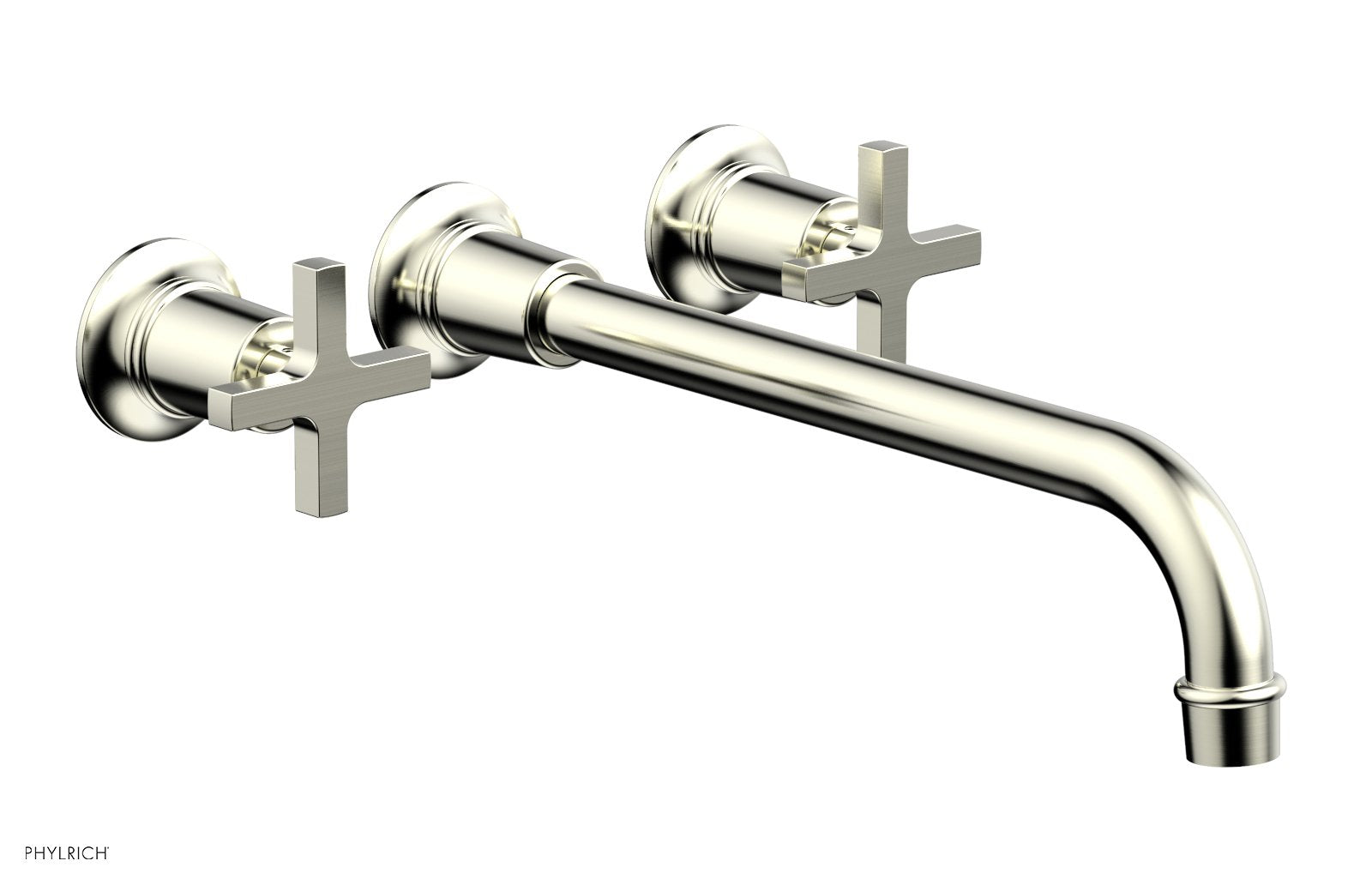 Phylrich HEX MODERN Wall Lavatory Set 12" Spout - Cross Handles