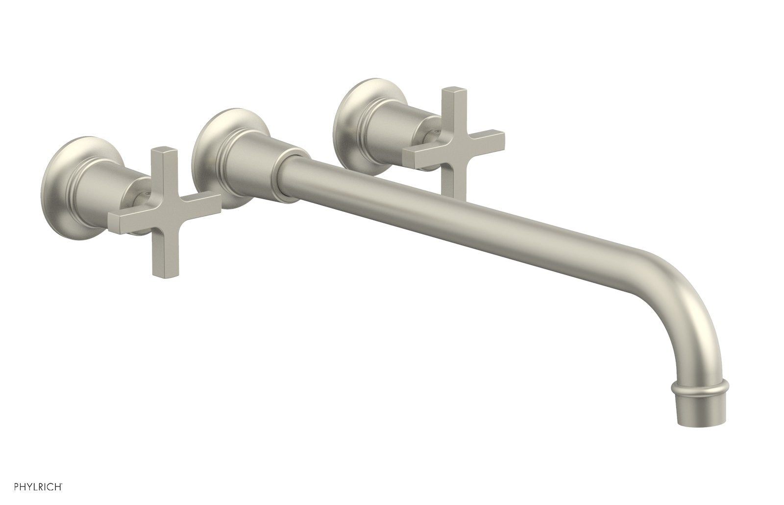 Phylrich HEX MODERN Wall Lavatory Set 14" Spout - Cross Handles