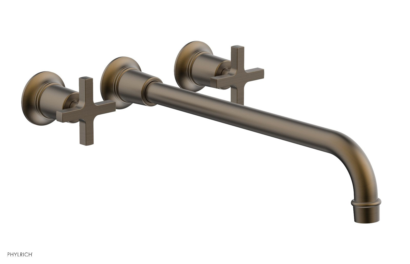 Phylrich HEX MODERN Wall Lavatory Set 14" Spout - Cross Handles