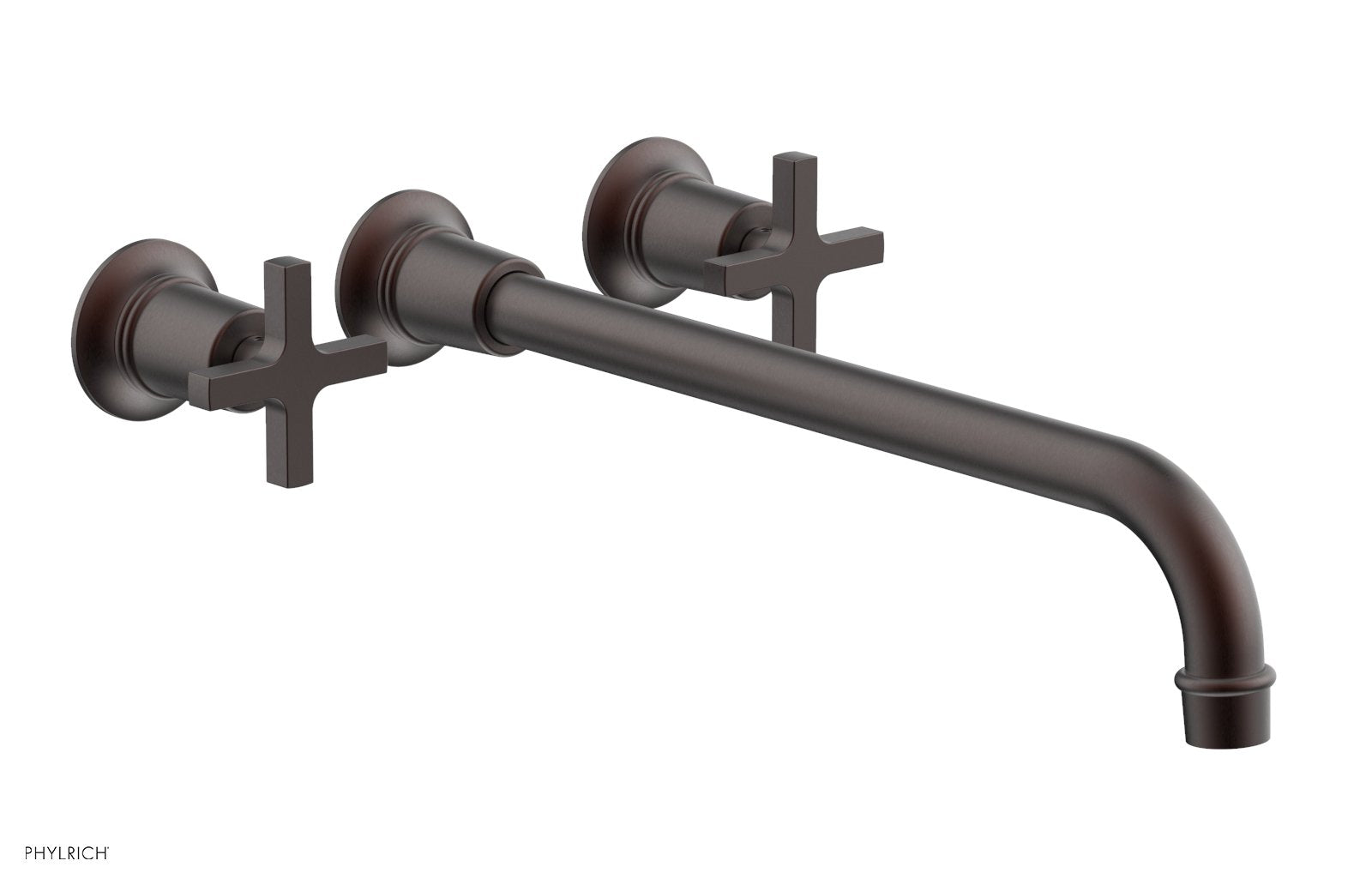 Phylrich HEX MODERN Wall Lavatory Set 14" Spout - Cross Handles