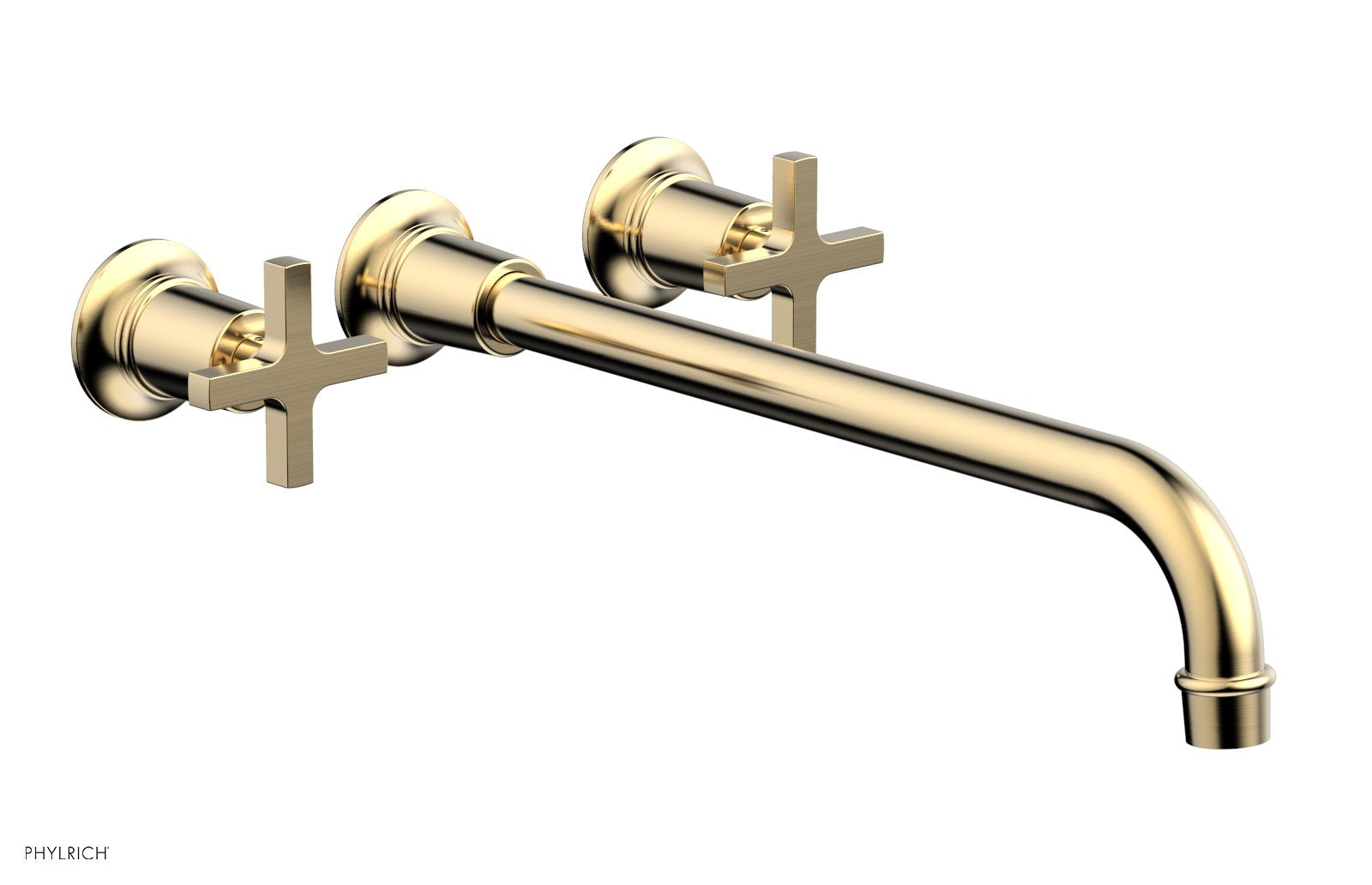 Phylrich HEX MODERN Wall Lavatory Set 14" Spout - Cross Handles