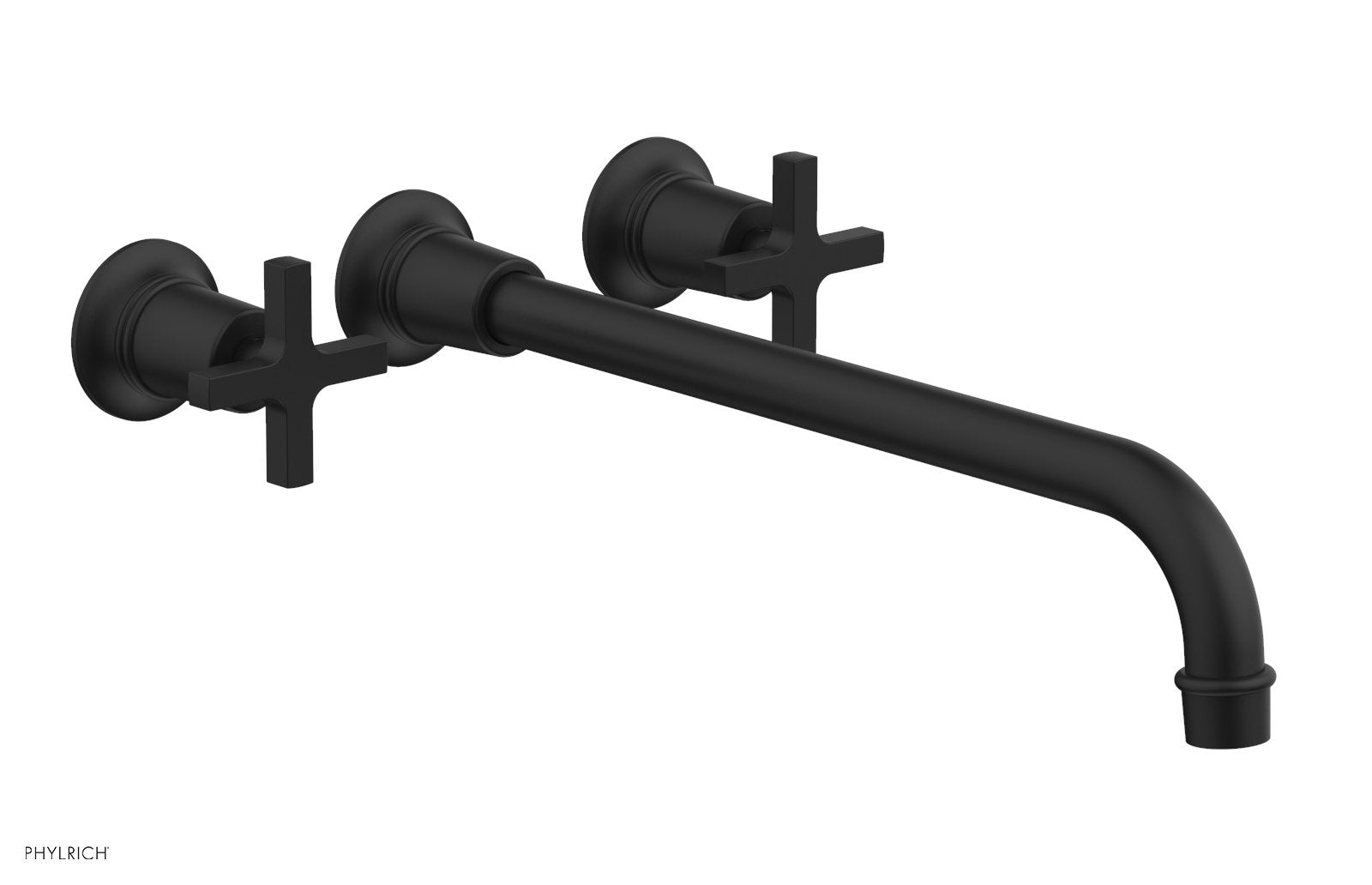 Phylrich HEX MODERN Wall Lavatory Set 14" Spout - Cross Handles