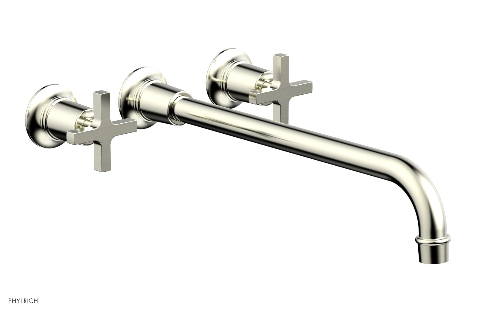 Phylrich HEX MODERN Wall Lavatory Set 14" Spout - Cross Handles