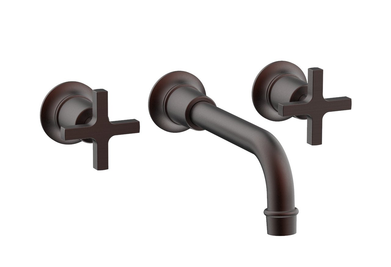 Phylrich HEX MODERN Wall Lavatory Set 8 1/4" Spout - Cross Handles
