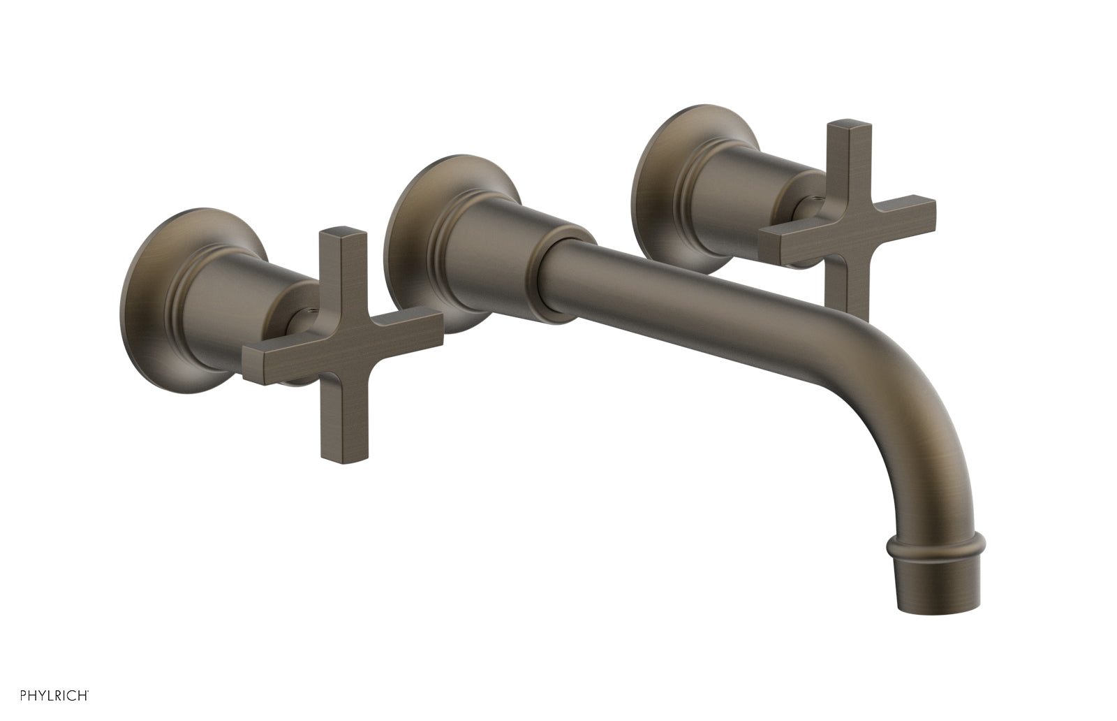 Phylrich HEX MODERN Wall Lavatory Set 8 1/4" Spout - Cross Handles