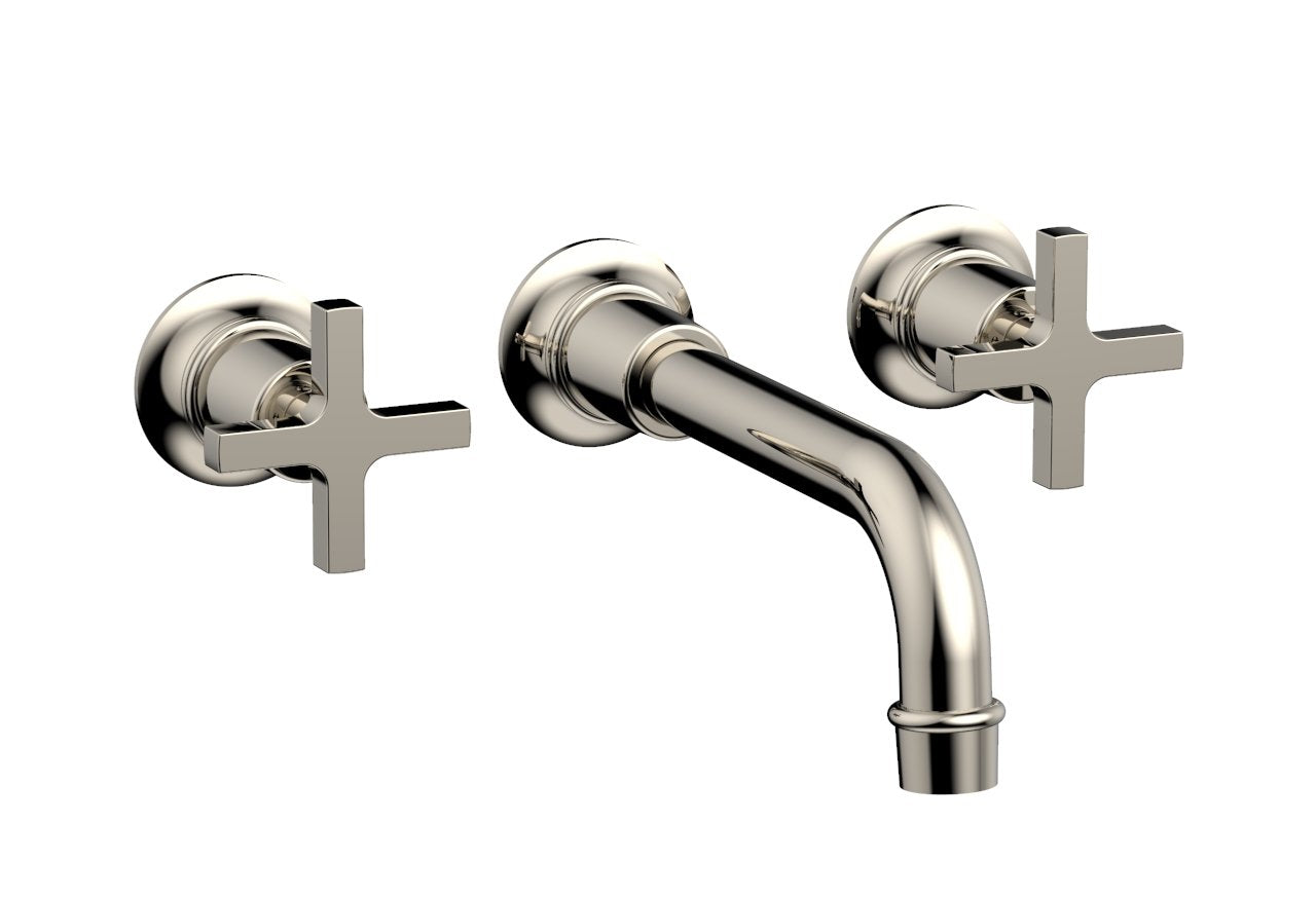 Phylrich HEX MODERN Wall Lavatory Set 8 1/4" Spout - Cross Handles