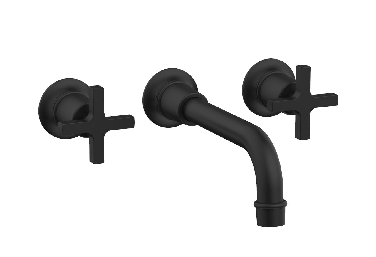 Phylrich HEX MODERN Wall Lavatory Set 8 1/4" Spout - Cross Handles