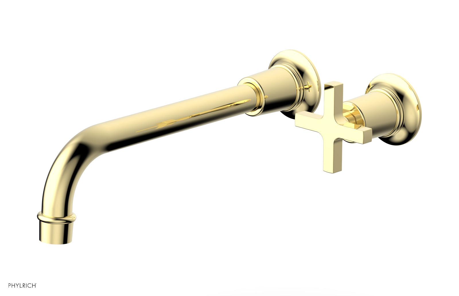 Phylrich HEX MODERN 10" Single Handle Wall Lavatory Set - Cross Handle
