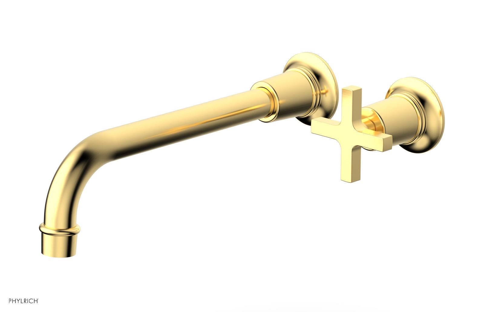 Phylrich HEX MODERN 10" Single Handle Wall Lavatory Set - Cross Handle