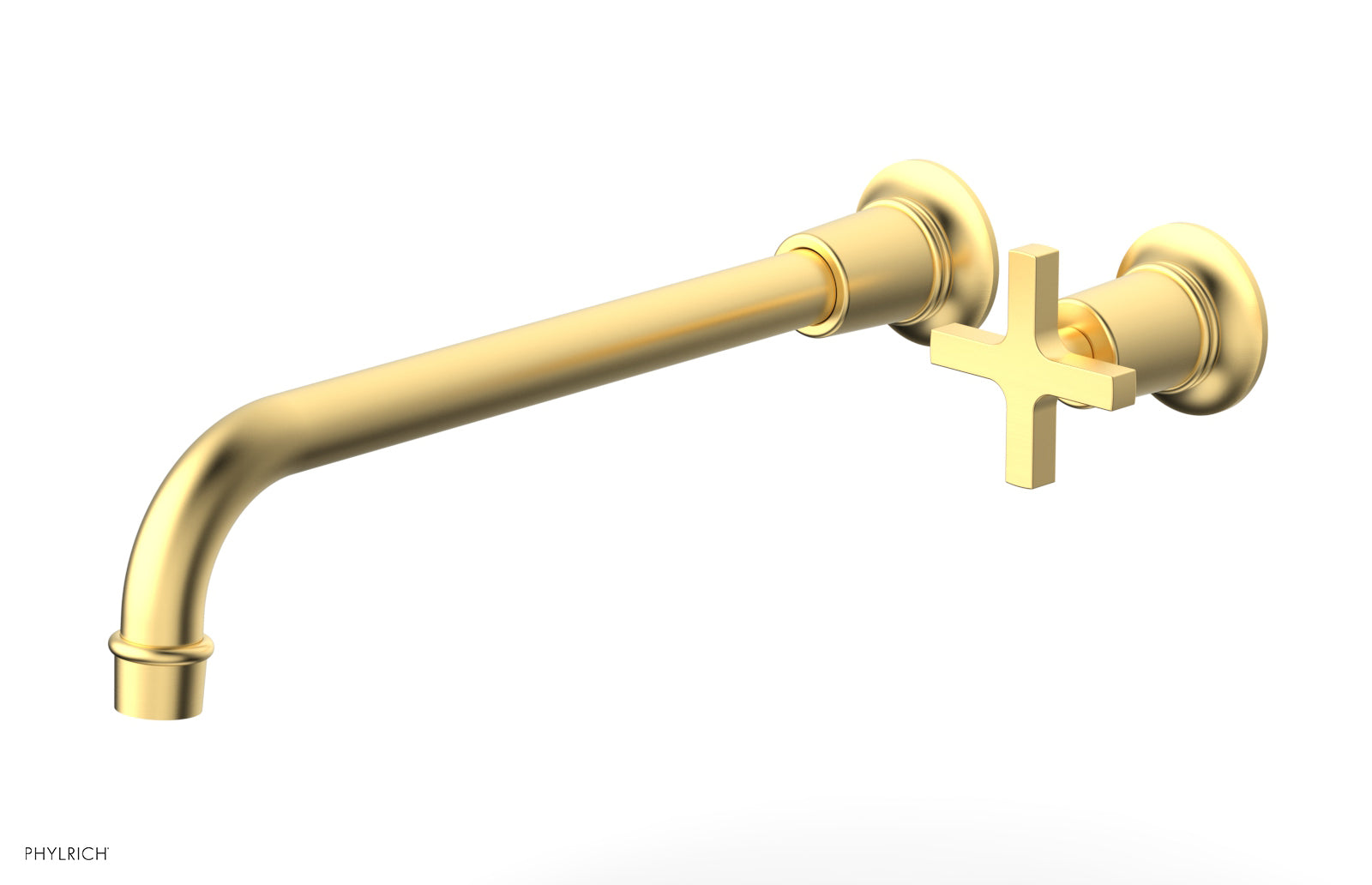 Phylrich HEX MODERN 12" Single Handle Wall Lavatory Set - Cross Handle