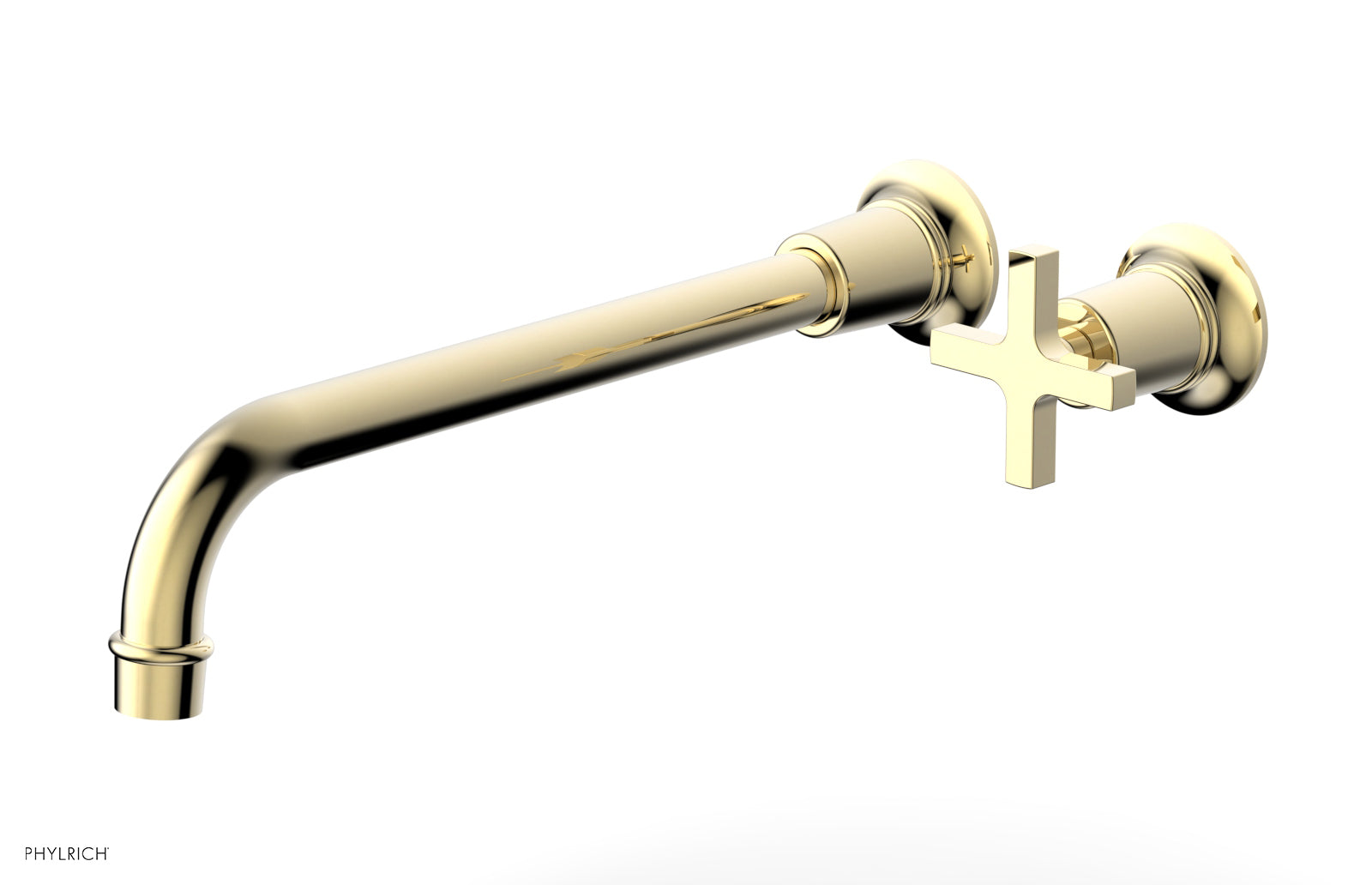 Phylrich HEX MODERN 12" Single Handle Wall Lavatory Set - Cross Handle