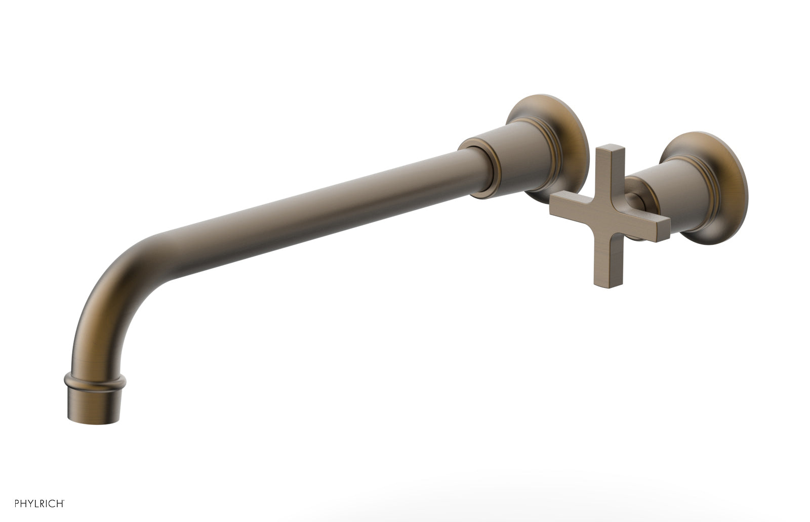Phylrich HEX MODERN 12" Single Handle Wall Lavatory Set - Cross Handle