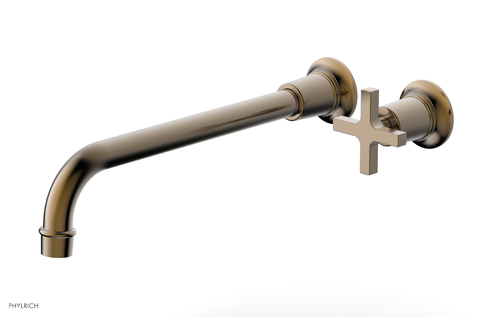 Phylrich HEX MODERN 12" Single Handle Wall Lavatory Set - Cross Handle
