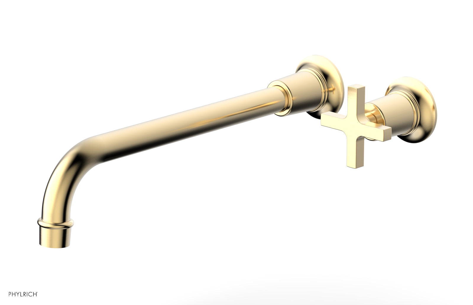 Phylrich HEX MODERN 12" Single Handle Wall Lavatory Set - Cross Handle