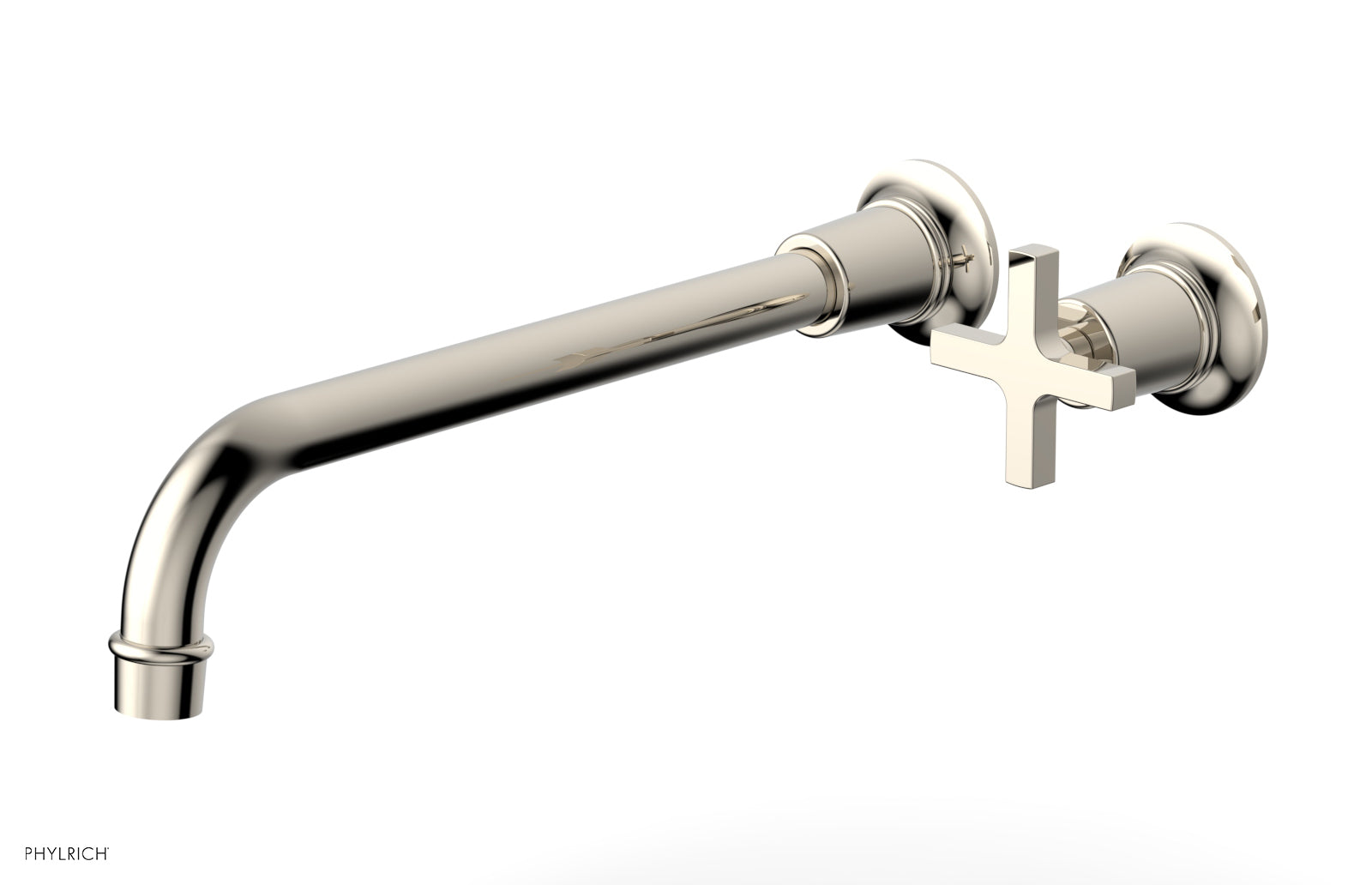 Phylrich HEX MODERN 12" Single Handle Wall Lavatory Set - Cross Handle