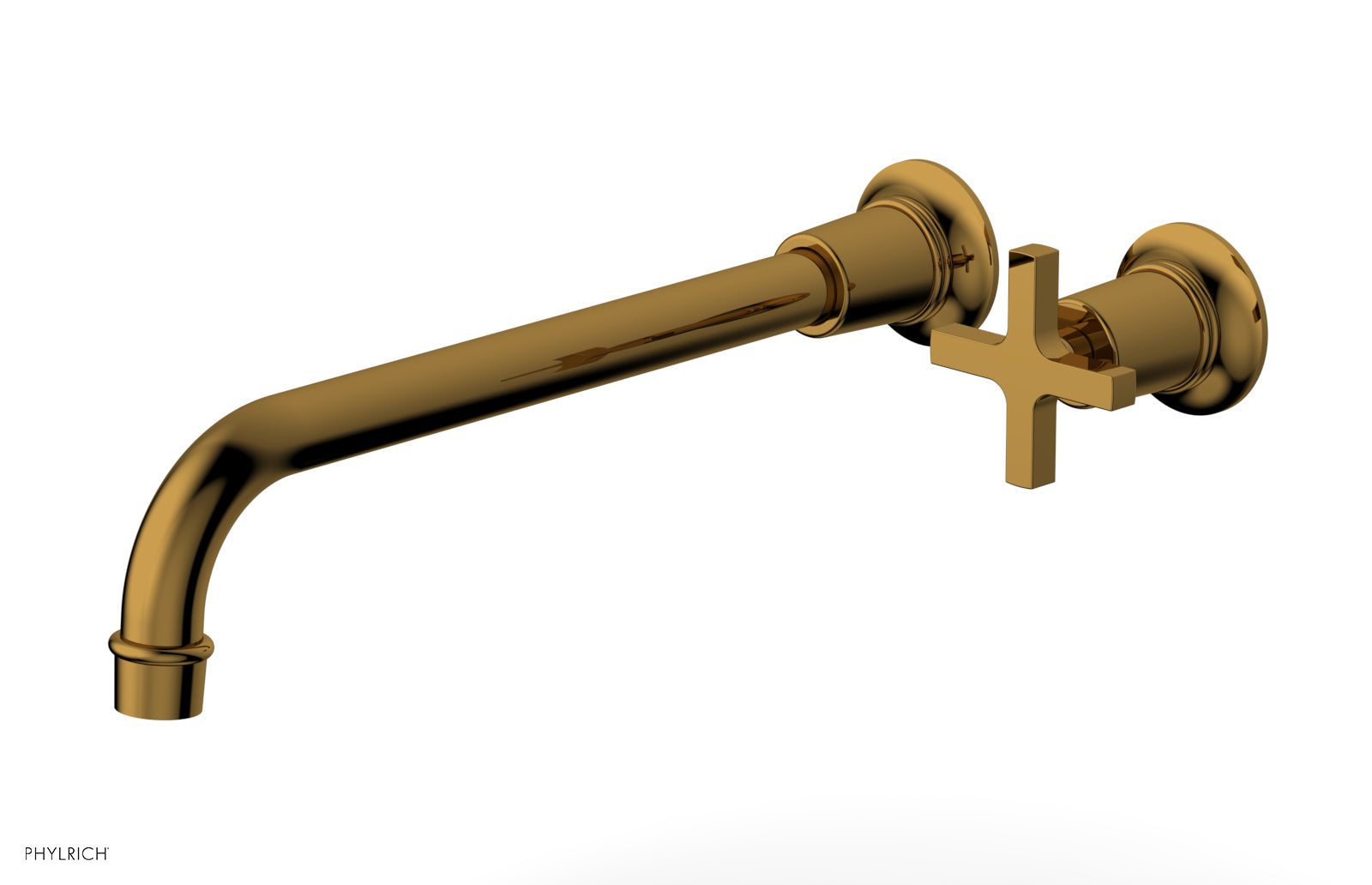 Phylrich HEX MODERN 12" Single Handle Wall Lavatory Set - Cross Handle