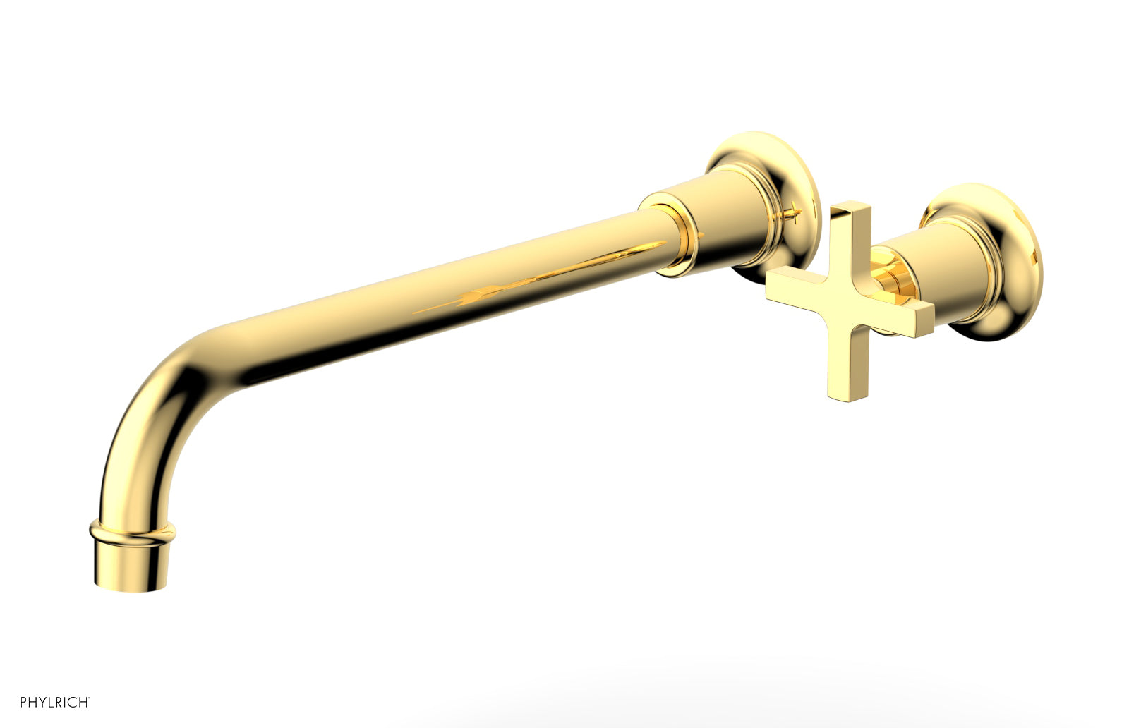Phylrich HEX MODERN 12" Single Handle Wall Lavatory Set - Cross Handle