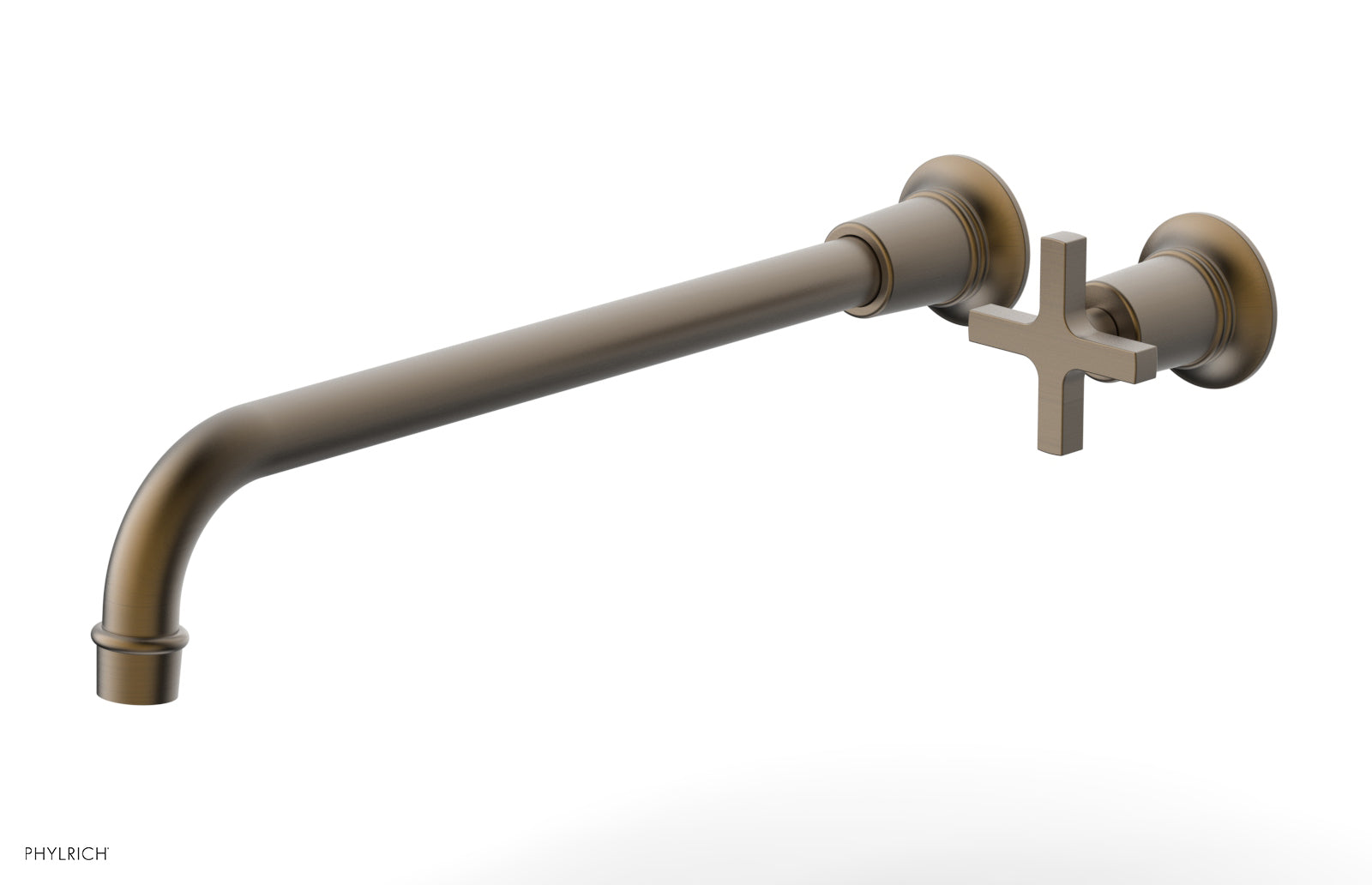 Phylrich HEX MODERN 14" Single Handle Wall Lavatory Set - Cross Handle