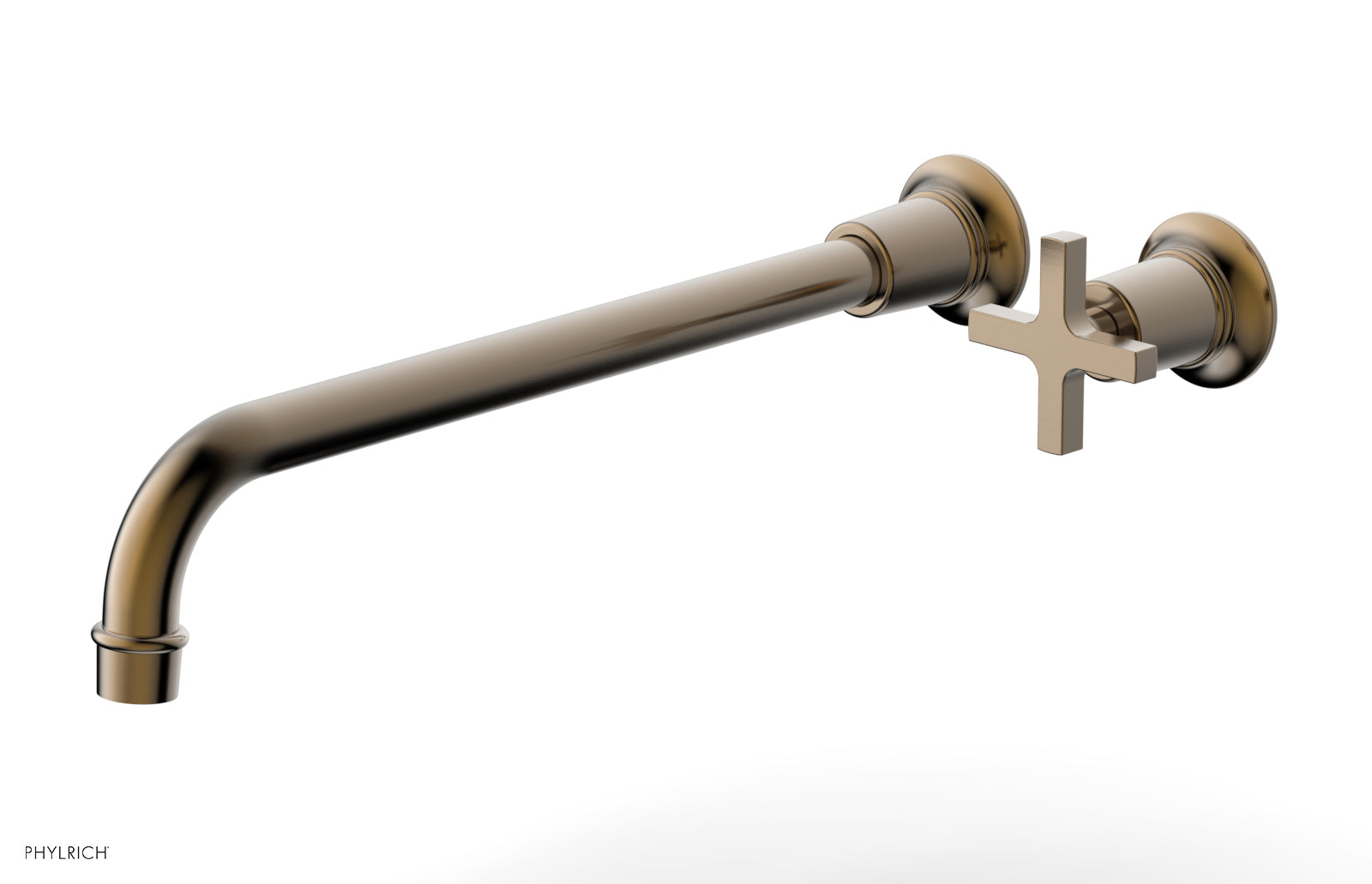 Phylrich HEX MODERN 14" Single Handle Wall Lavatory Set - Cross Handle