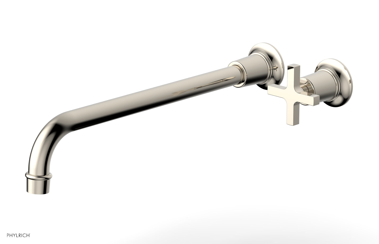 Phylrich HEX MODERN 14" Single Handle Wall Lavatory Set - Cross Handle