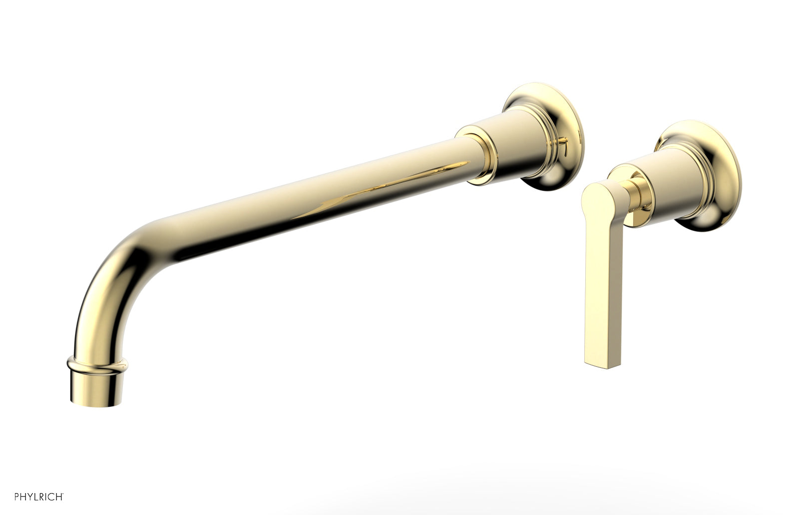 Phylrich HEX MODERN 12" Single Handle Wall Lavatory Set - Lever Handle