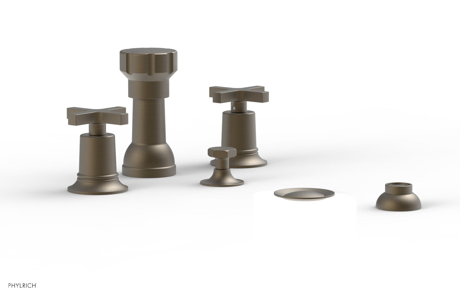 Phylrich HEX MODERN Four Hole Bidet Set - Cross Handles