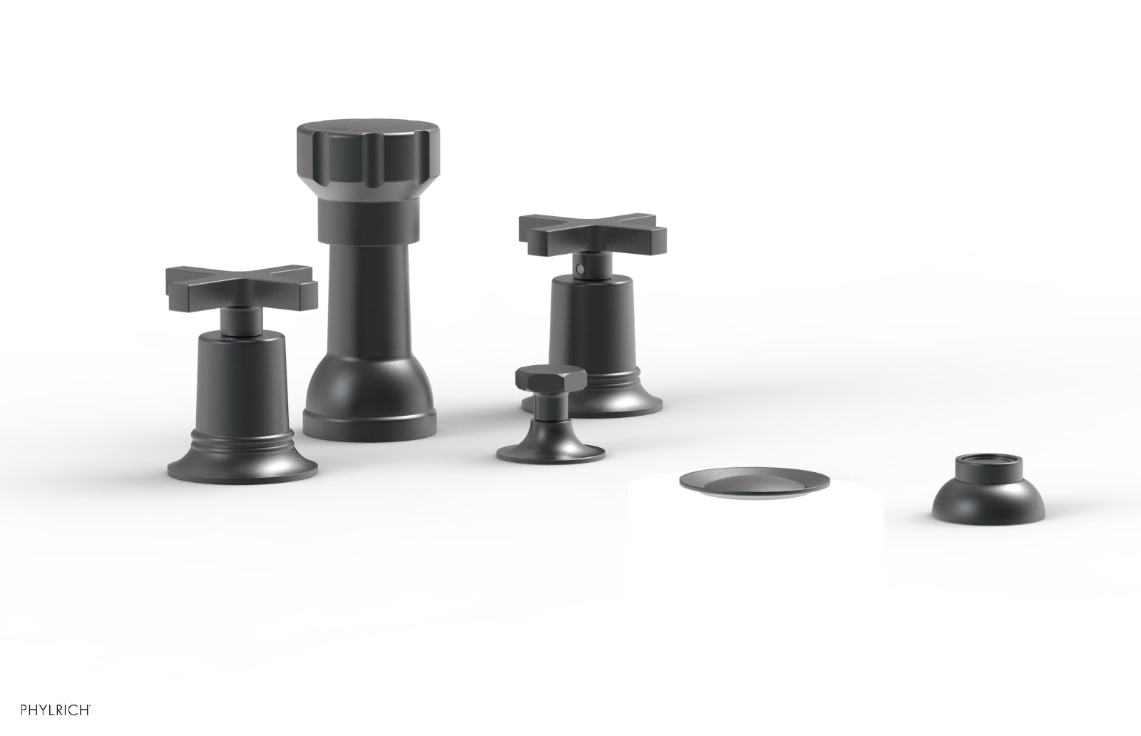 Phylrich HEX MODERN Four Hole Bidet Set - Cross Handles