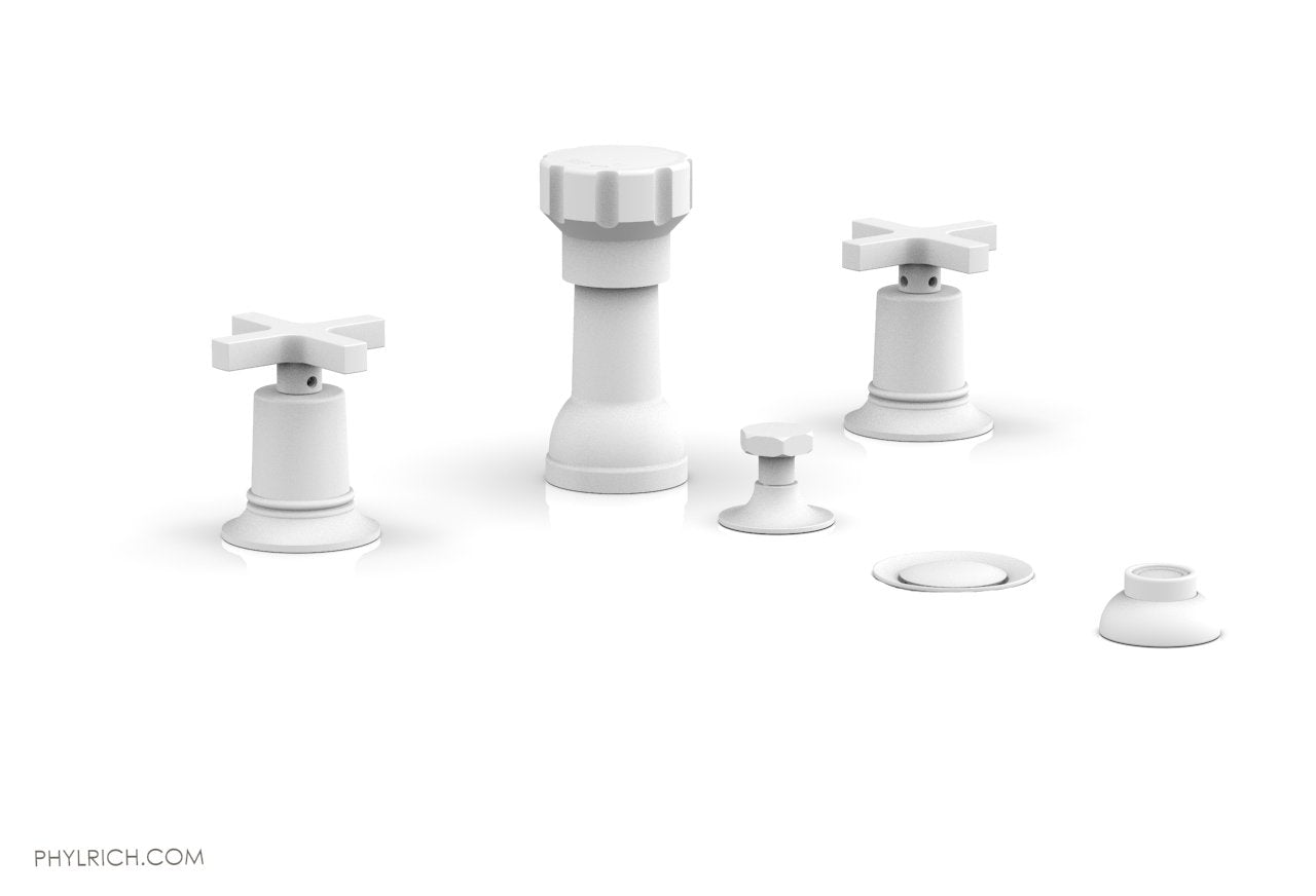 Phylrich HEX MODERN Four Hole Bidet Set - Cross Handles