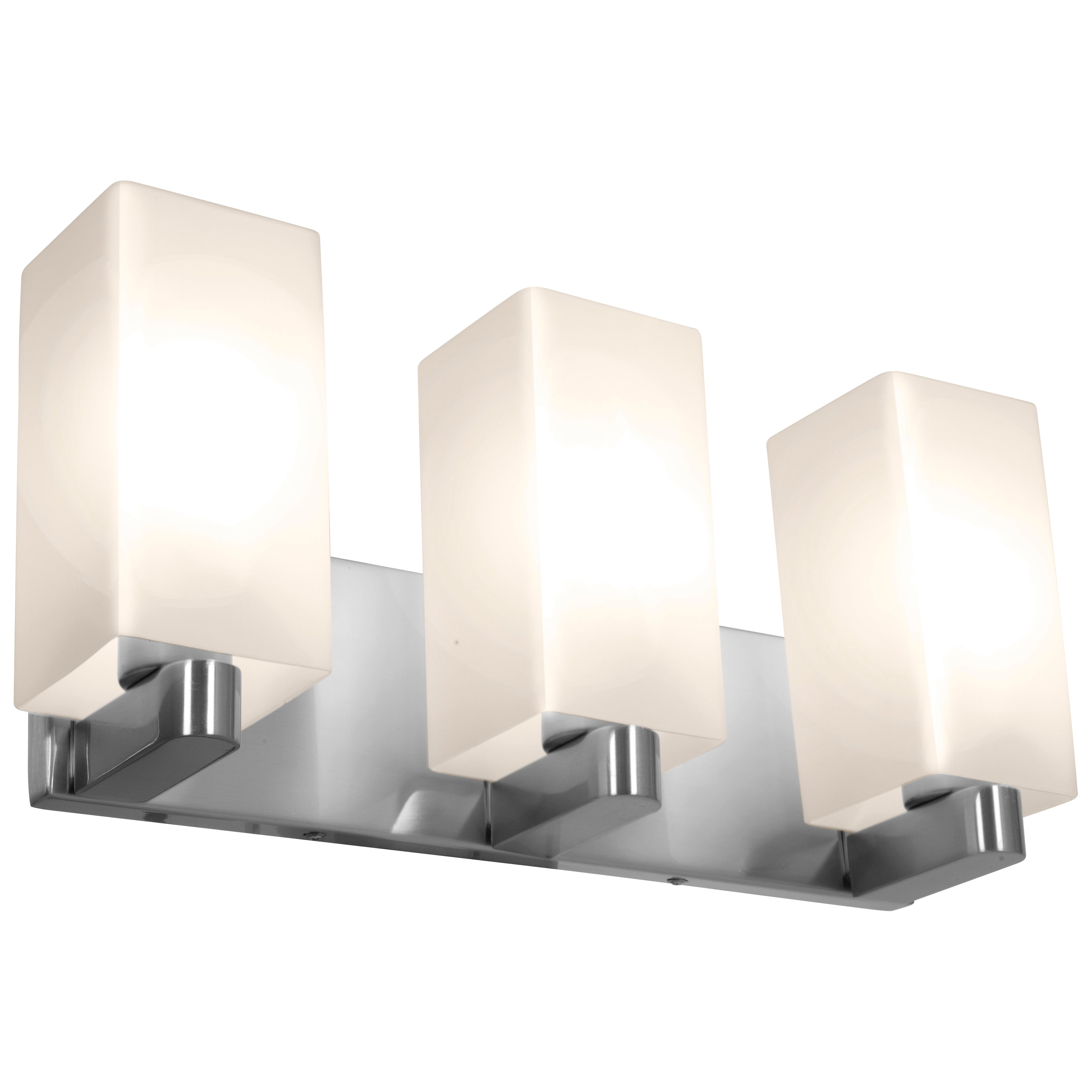 brushed steel 3 light led vanity