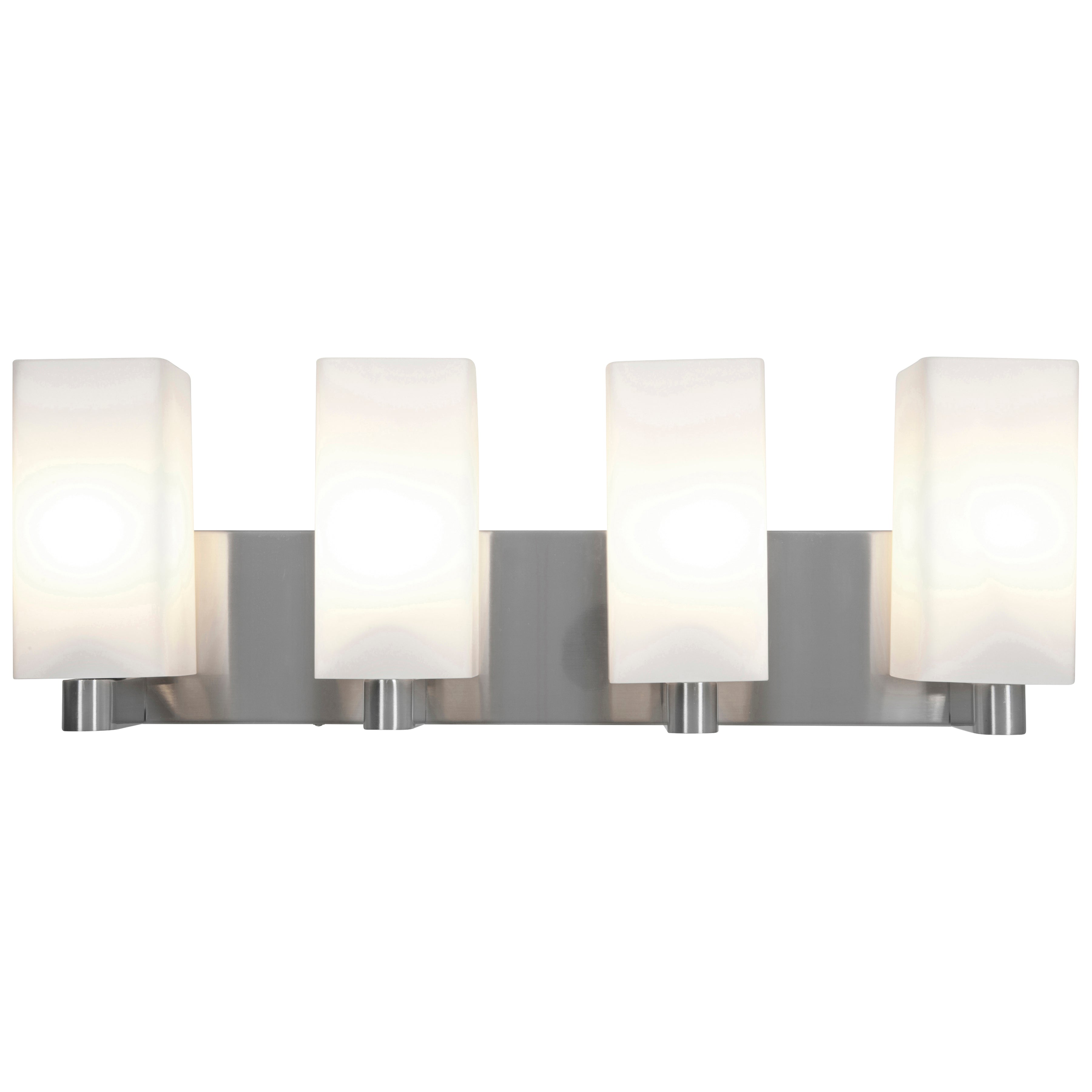 brushed steel 4 light led vanity
