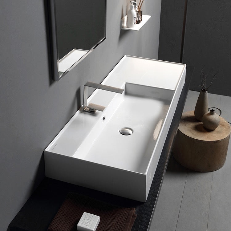 white bathroom sink