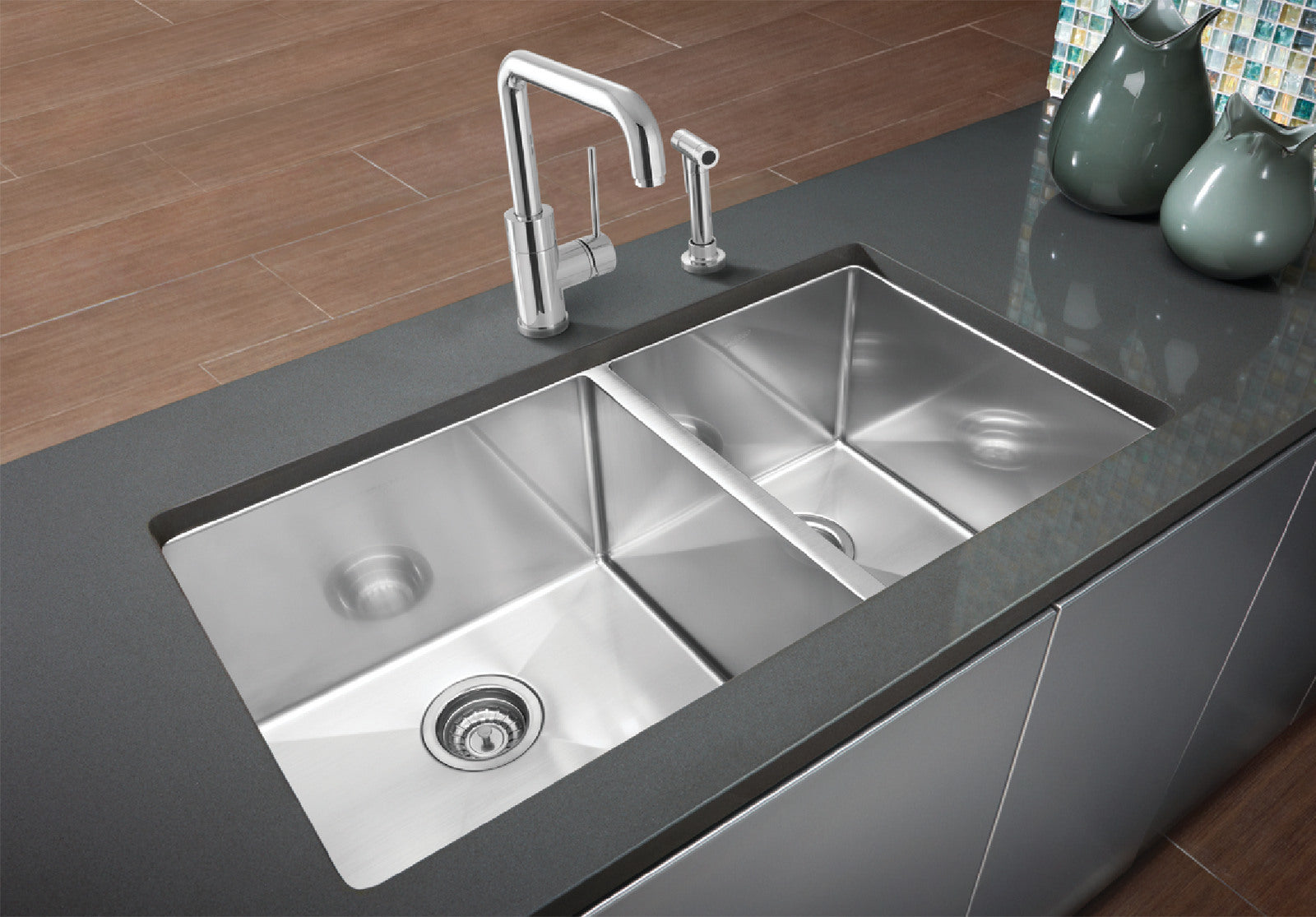 satin polish stainless steel sink