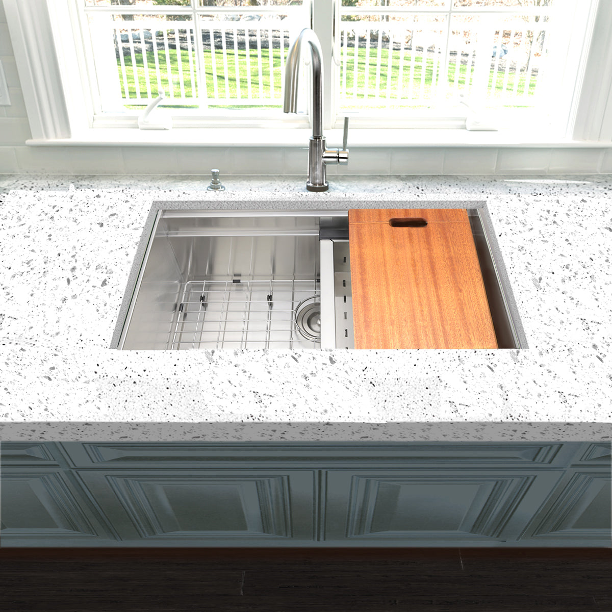 silver kitchen sink