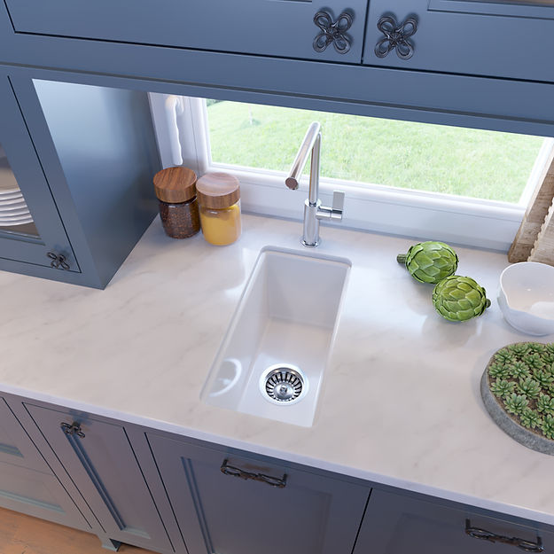 white kitchen sink