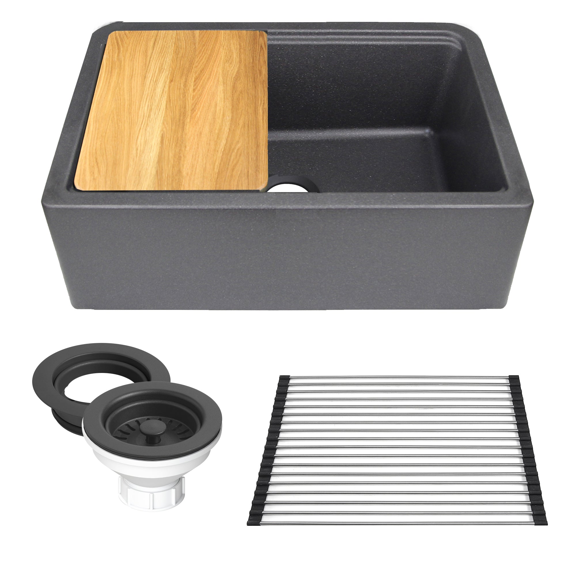 black with metallic flecks kitchen sink