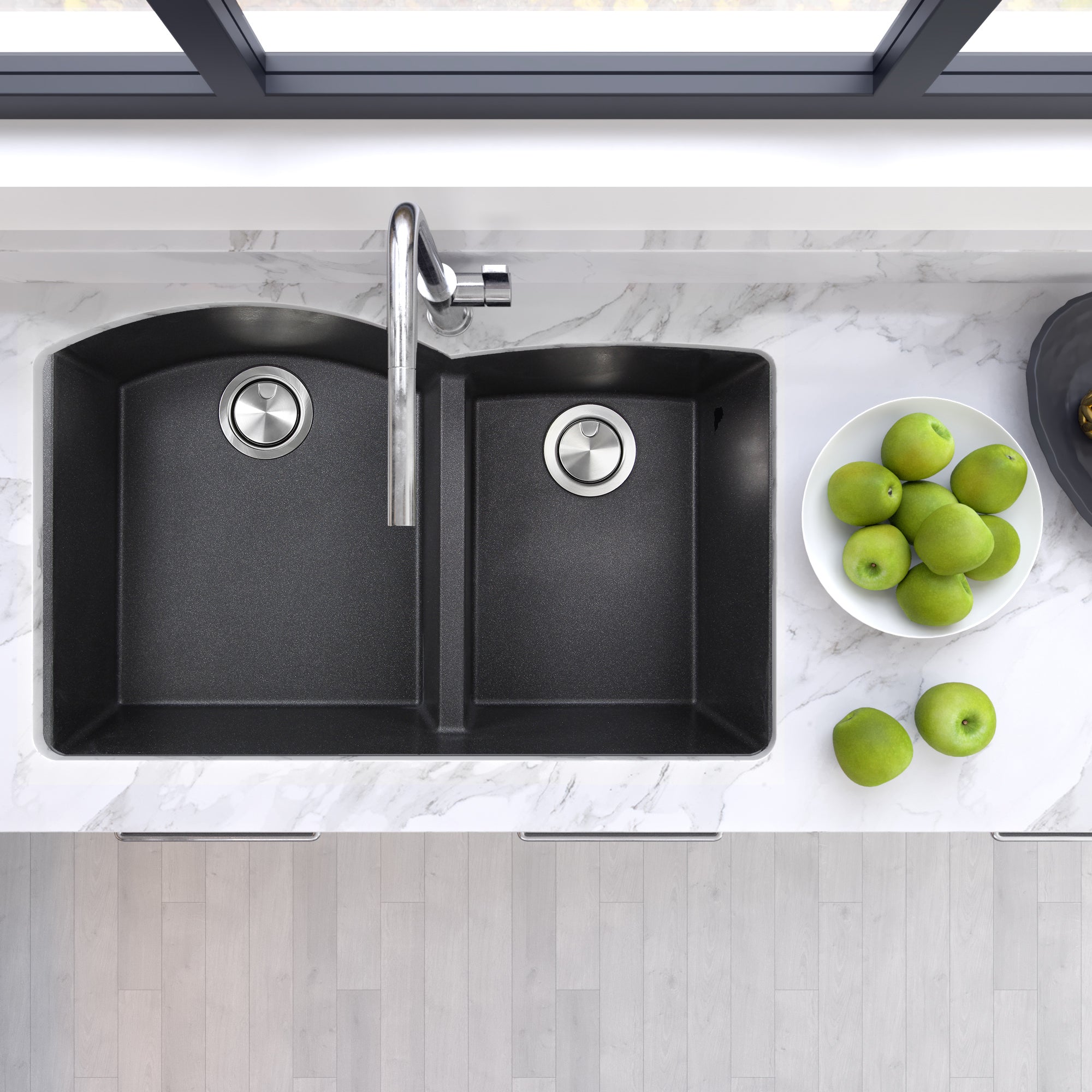 black kitchen sink