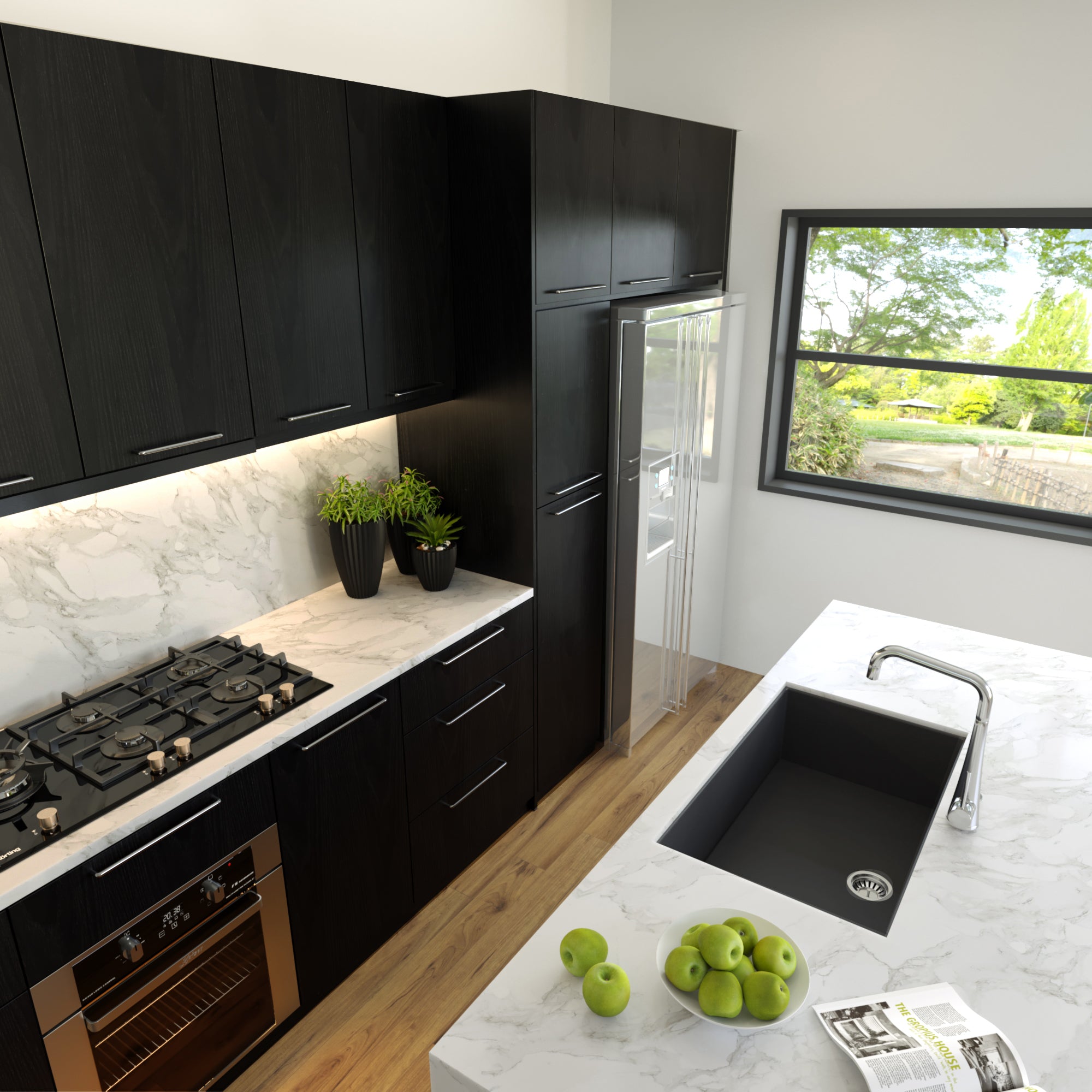 black kitchen sink