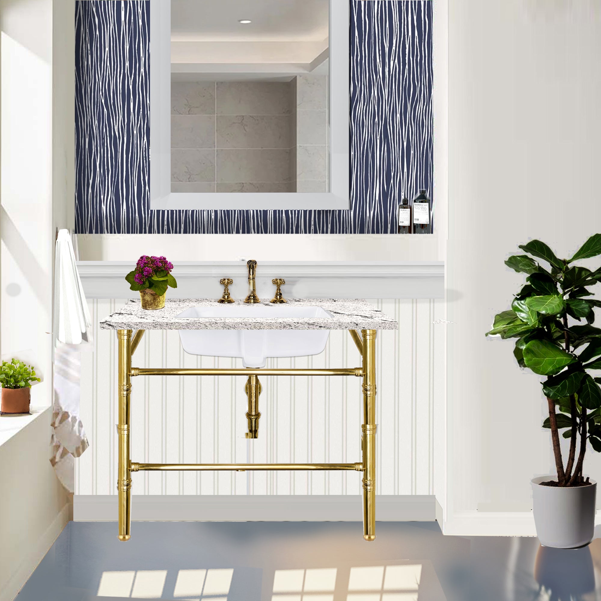 white bathroom sink