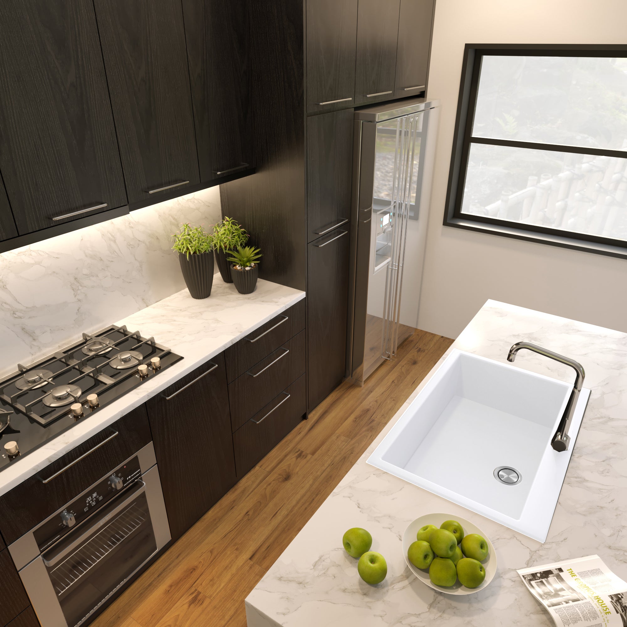 white kitchen sink