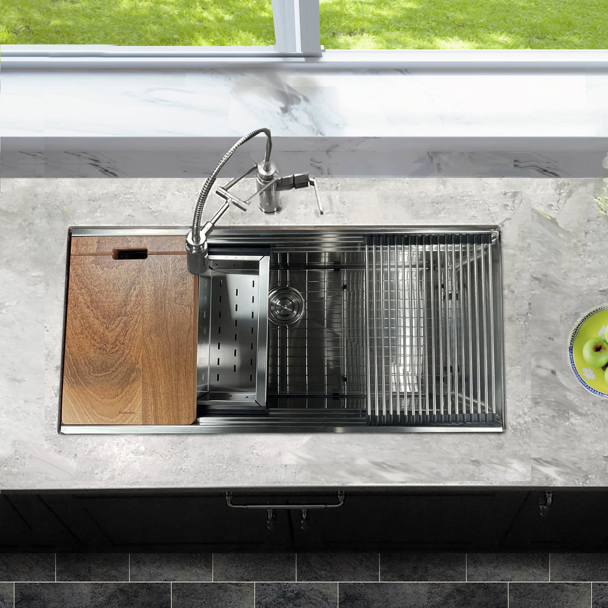 silver kitchen sink